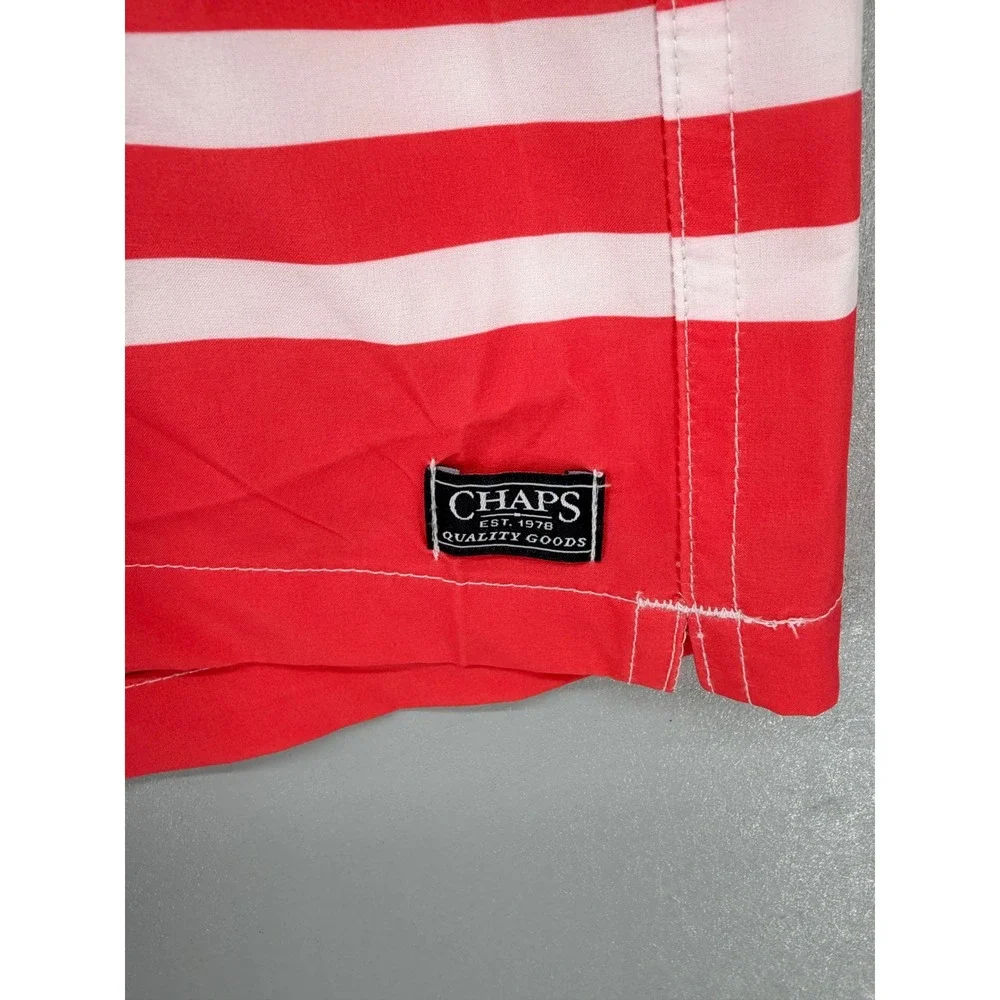 Chaps‎ Mens Swim Shorts Nautical Striped UPF 50+ Performance Medium